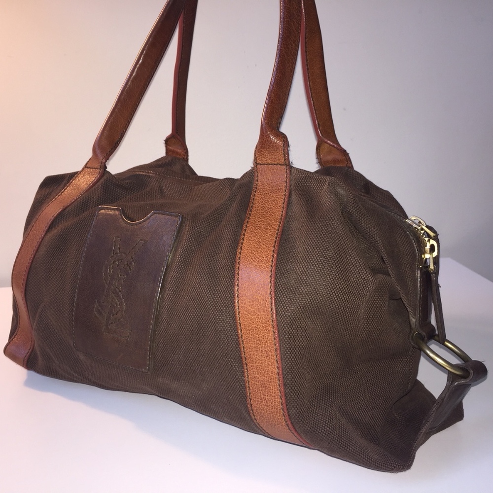 Yves Saint Laurent Leather & Canvas Bag - Picture 3 of 8